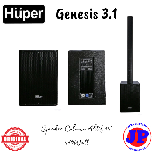 Huper Genesis 3.1 480 Watt Speaker Column Aktif 15" Original Genesis3.1 Speaker Aktif Huper Genesis