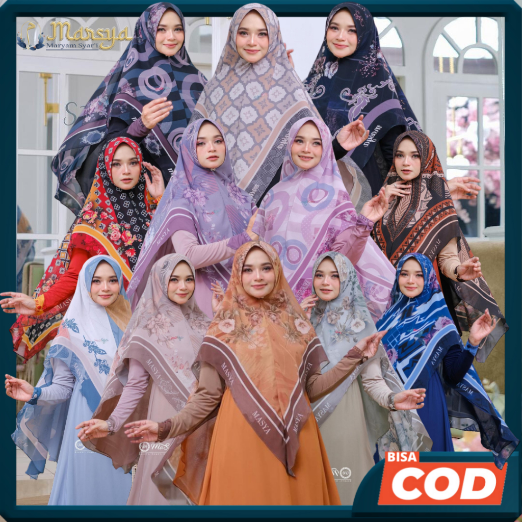 CALISTA Jilbab Hijab Khimar Ceruty Ceruti Babydoll 2 Layer Motif Printing Premium Masya Syari Origin