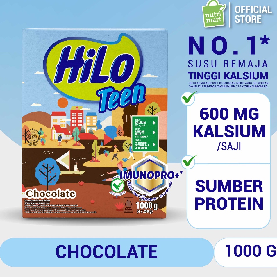 

Kode MEE536 HiLo Teen Chocolate 1000 gram - Susu Tinggi Kalsium