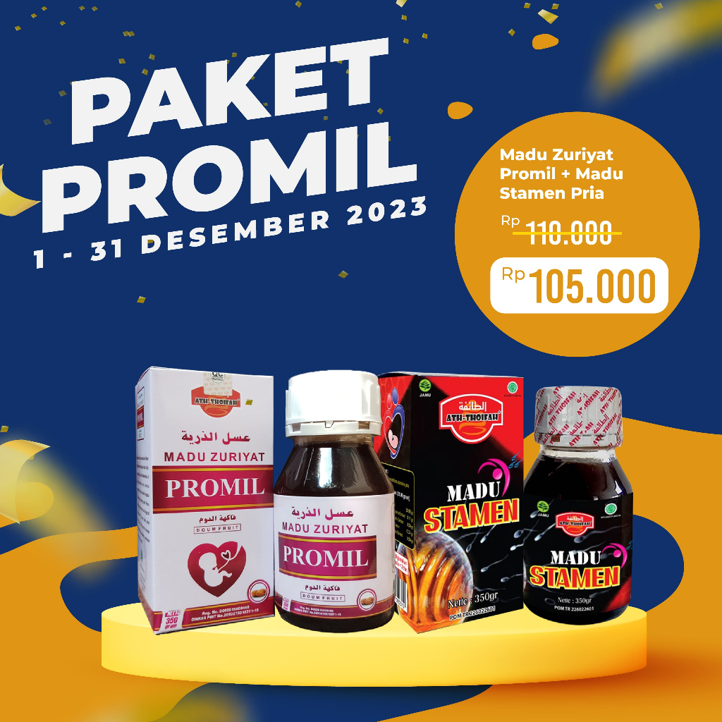 

PAKET PROMIL - Madu Zuriyat Ath Thoifah Plus Madu Stamen Pria 350Gr