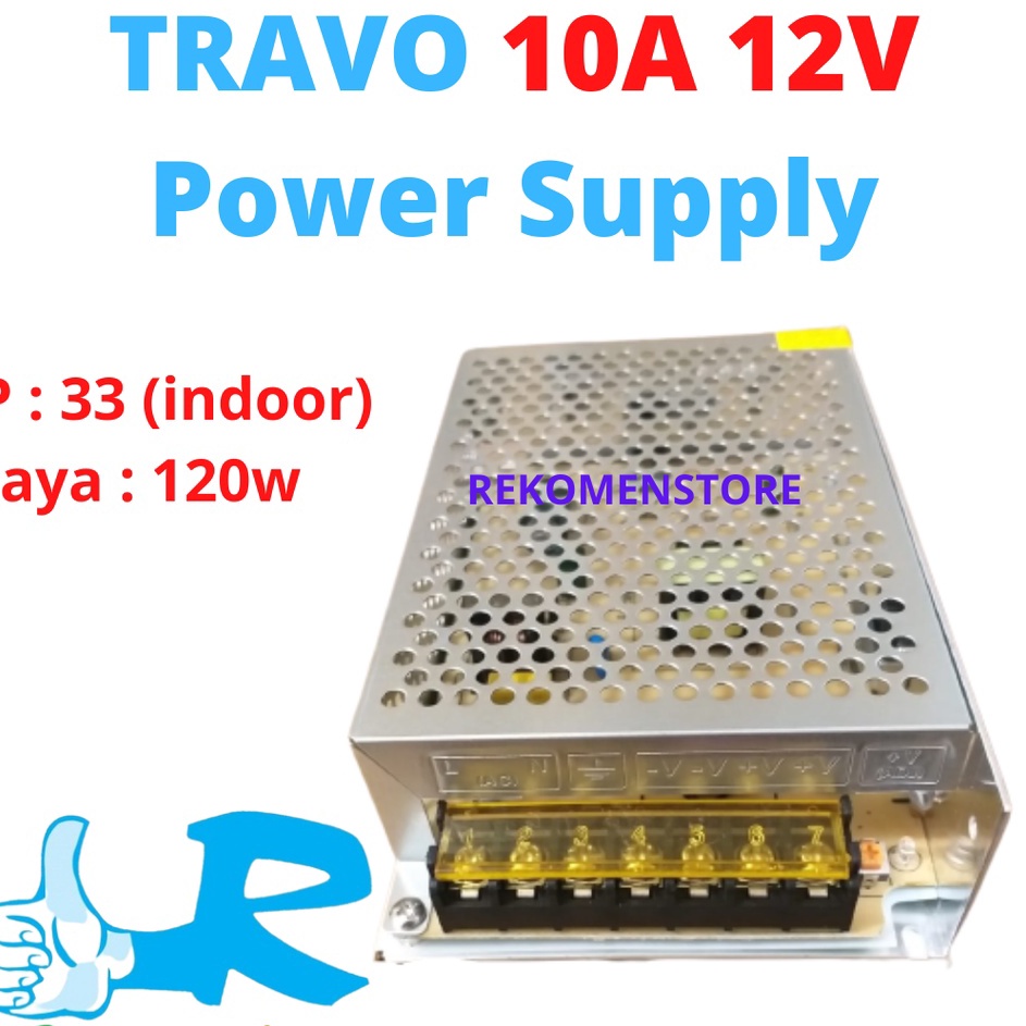 Promo TRAFO 10A 12V TRAVO 10A POWER SUPPLY 10 AMPER 120w 120WATT 12V LED STRIP CCTV