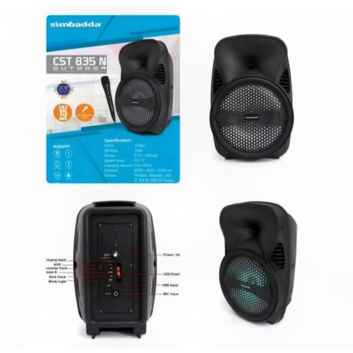 Simbadda Speaker Bluetooth Portable CST835N / CST 835N