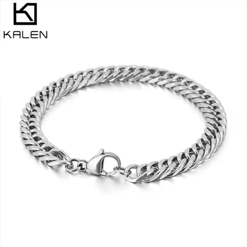 GELANG RANTAI/GELANG TANGAN RANTAI TITANIUM ASLI PRIA STANLEES STELL ANTI KARAT
