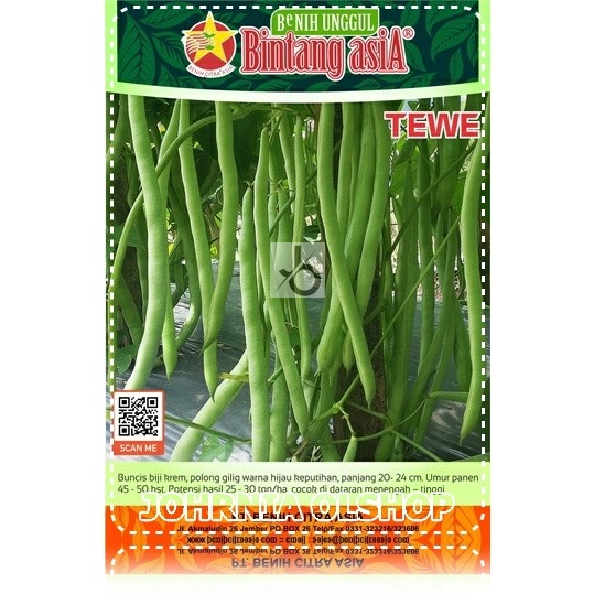 Johrnia 15 Benih Biji Buncis TEWE