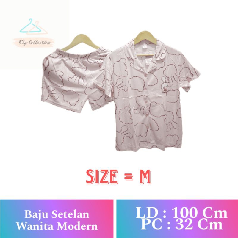 Baju tidur wanita celana pendek piyama wanita celana pendek baju tidur adem Jumbo