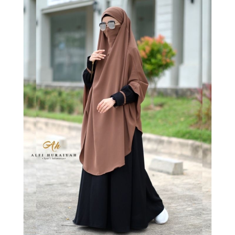 [Alfi Huraiyah] Abaya set French Khimar Papandayan Series