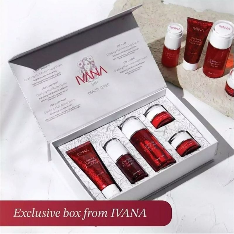 Set Ivana Cream Skincare Glowing Anti Aging Memutihkan Flek