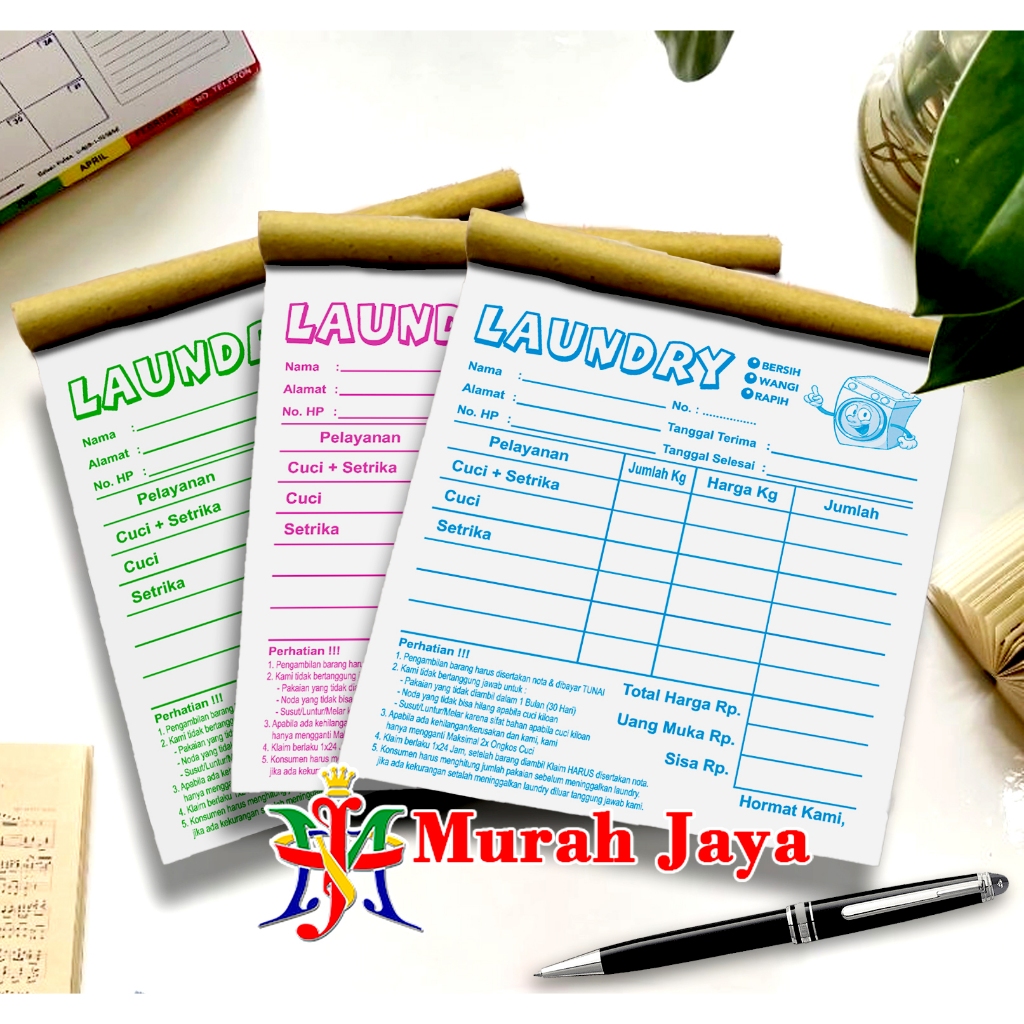 

NOTA LOUNDRY 2 PLY 1/6 FOLIO - SIAP KIRIM