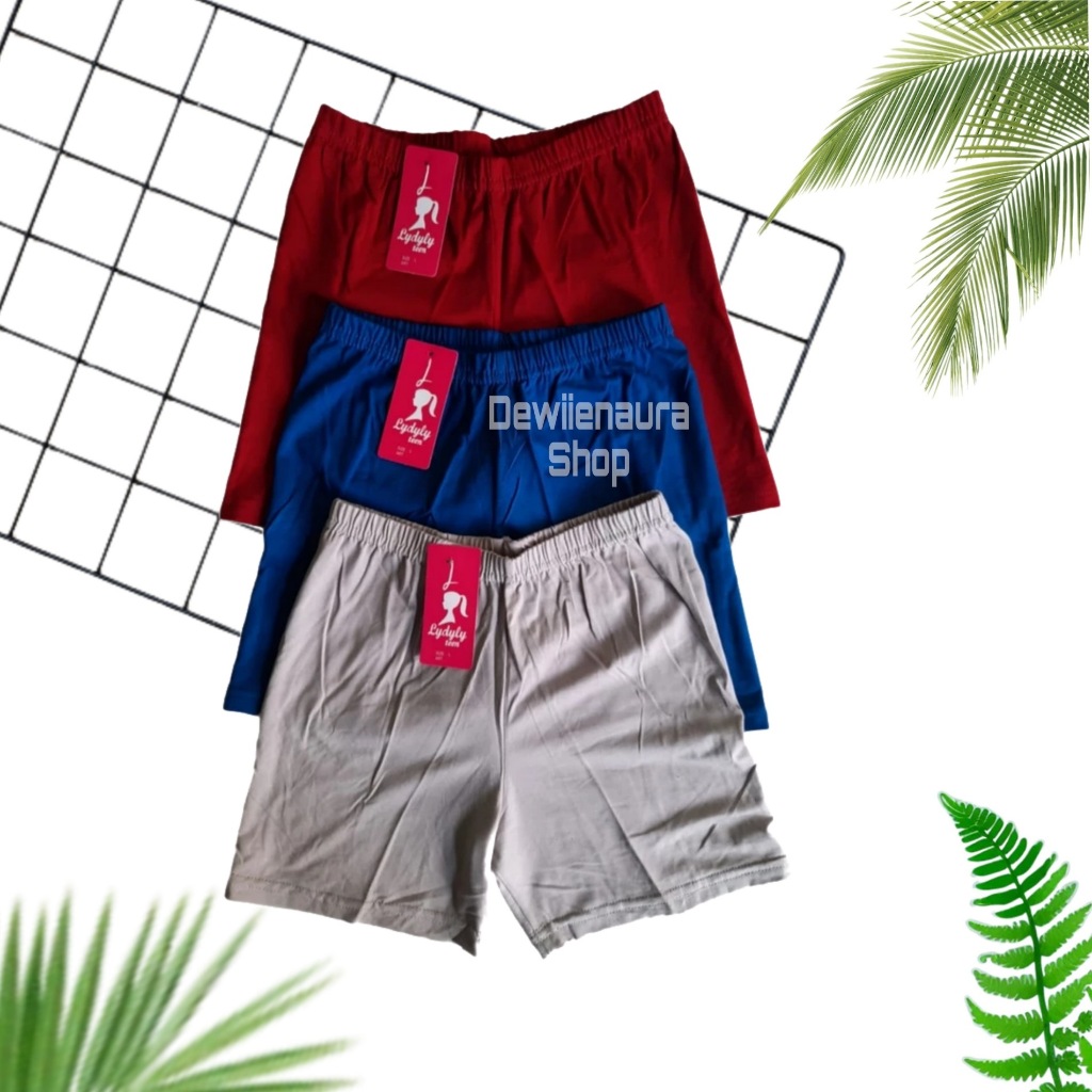 Stretch Anak Perempuan Lidily LC 304 | Celana Pendek Strit Anak Cewek Bahan Katun