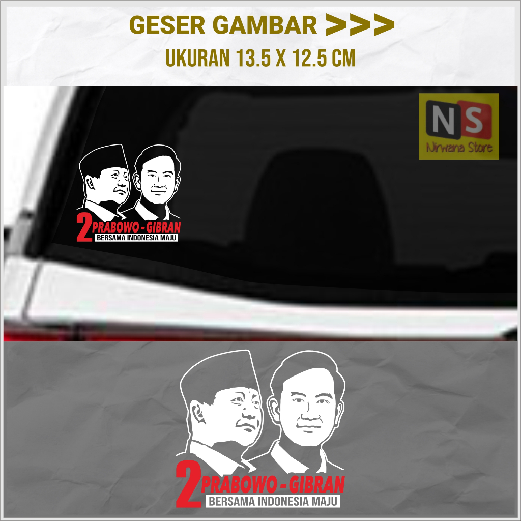Stiker Prabowo Gibran Capres 2024 - Cutting Stiker Motor Helm