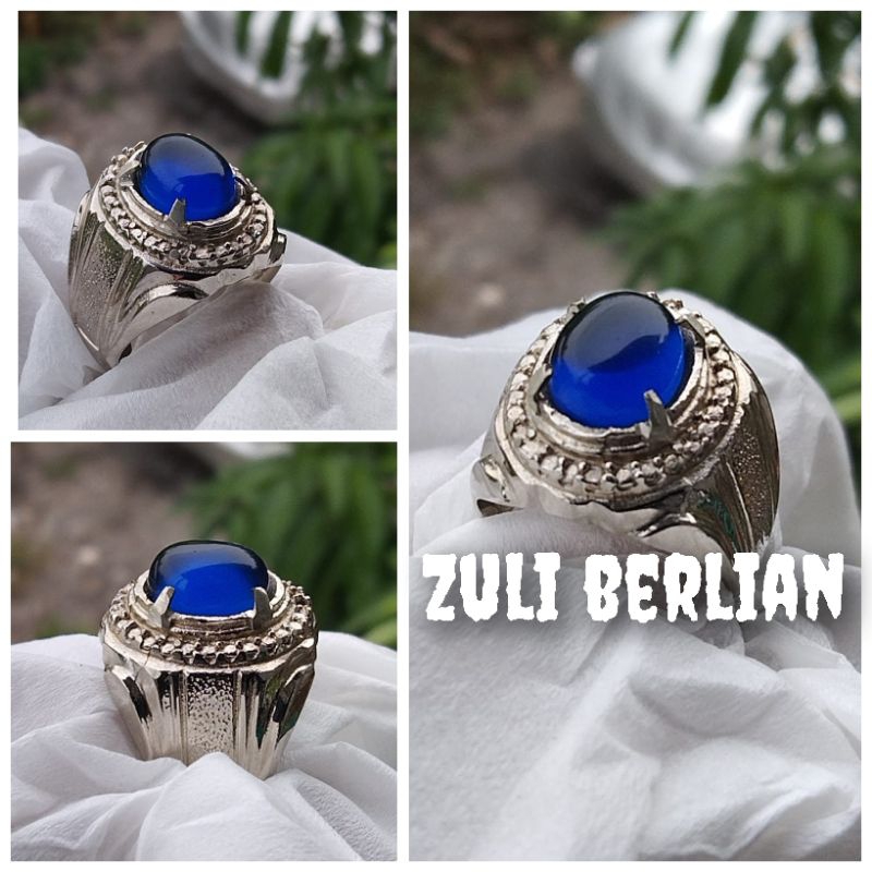 Cincin batu permata blue safir/king safir
