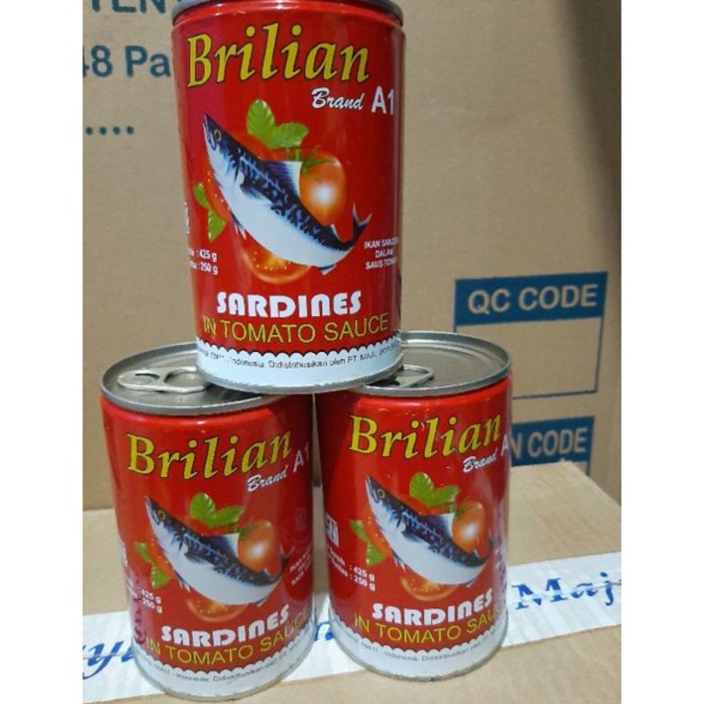 

✣ sarden brillian 425 gram uk besar ikan sarden makanan kaleng bergizi tinggi hqbb8