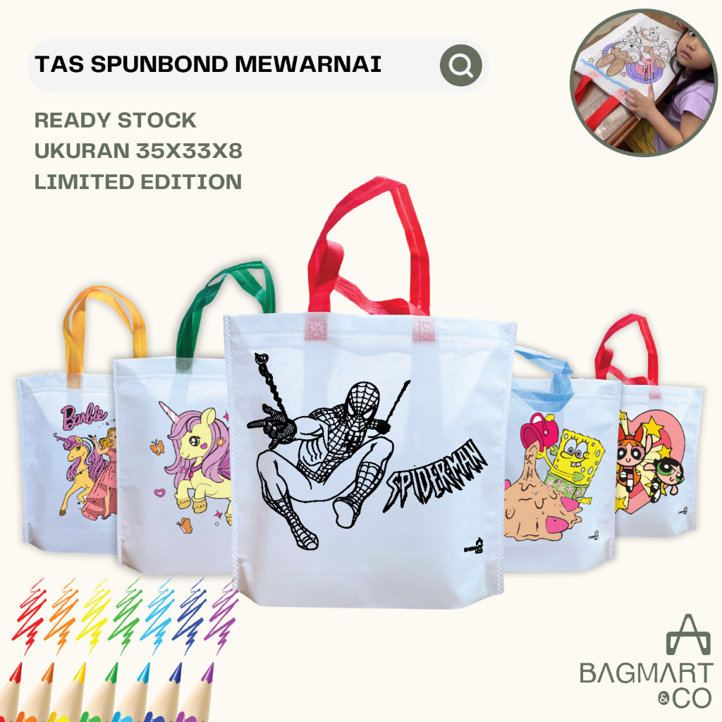 

Tas Spunbond Mewarnai 33x35x8 Motif Lucu Melukis Anak Goodie Bag Lukis Suvenir Untuk Hadiah Anak