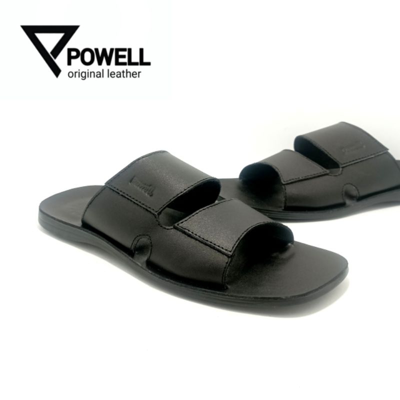 sandal pria 100% kulit sapi asli sandal slop pria kulit asli