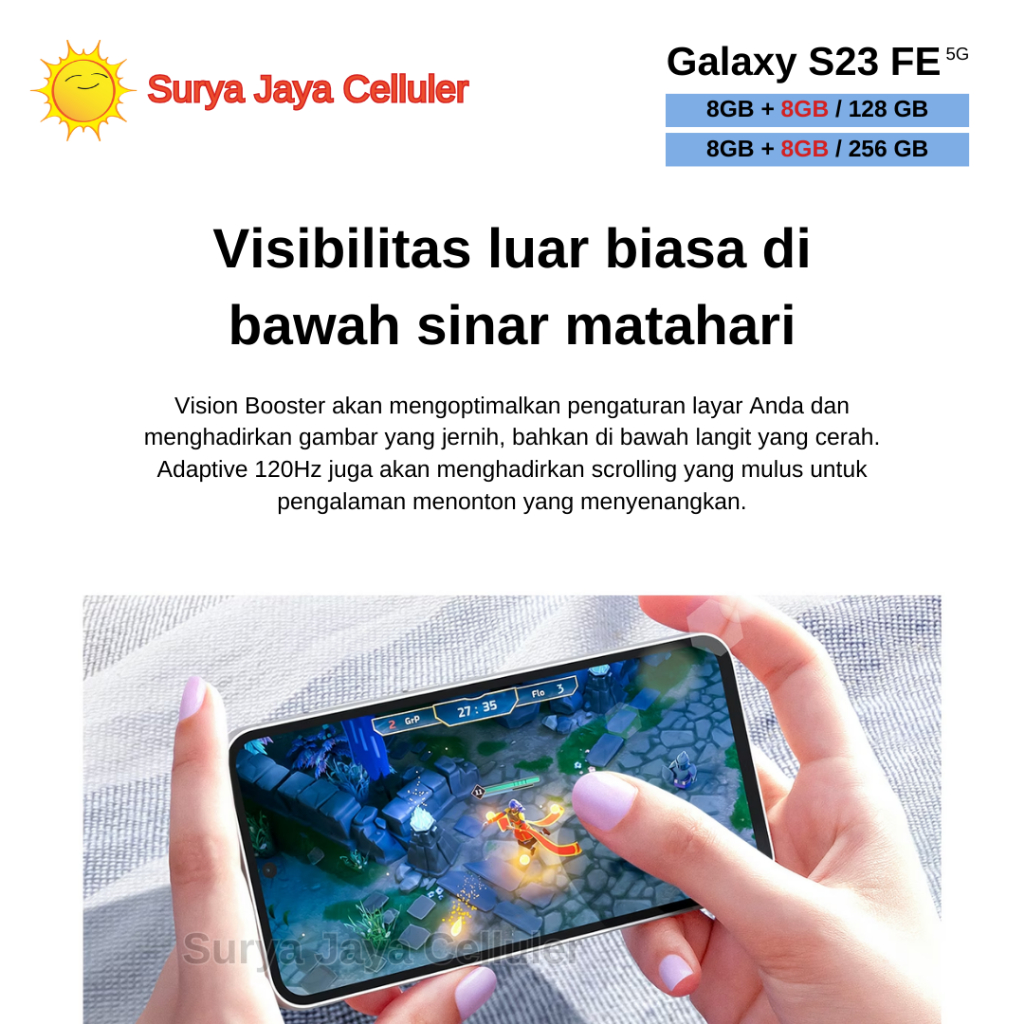 Samsung Galaxy S23 FE 5G 8/256GB, S23 FE 5G 8/128GB (Garansi Resmi Samsung)