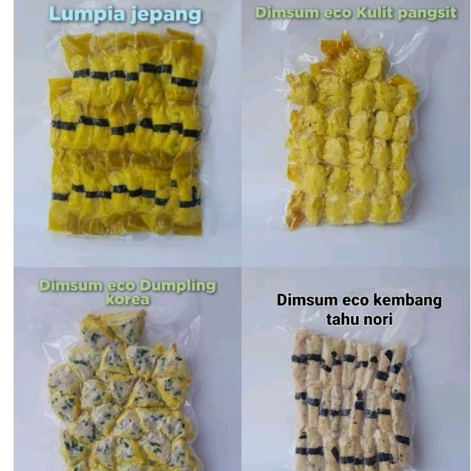 

dimsum ayam eco lumpia jepang / dumpling korea / kembang tahu nori / kulit pangsit