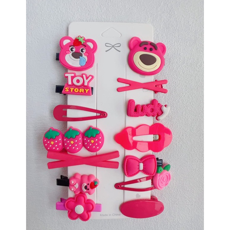 [★U80&] (isi 14) Jepit Rambut Lotso isi14 / Set Jepit Rambut Anak 14 IN 1 / Hair Clip Anak / Jepitan