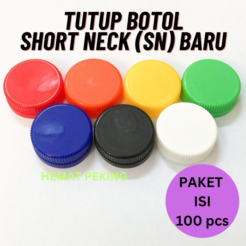 Tutup Botol Plastik SN Short neck Almond SEGEL Isi 100 Pcs