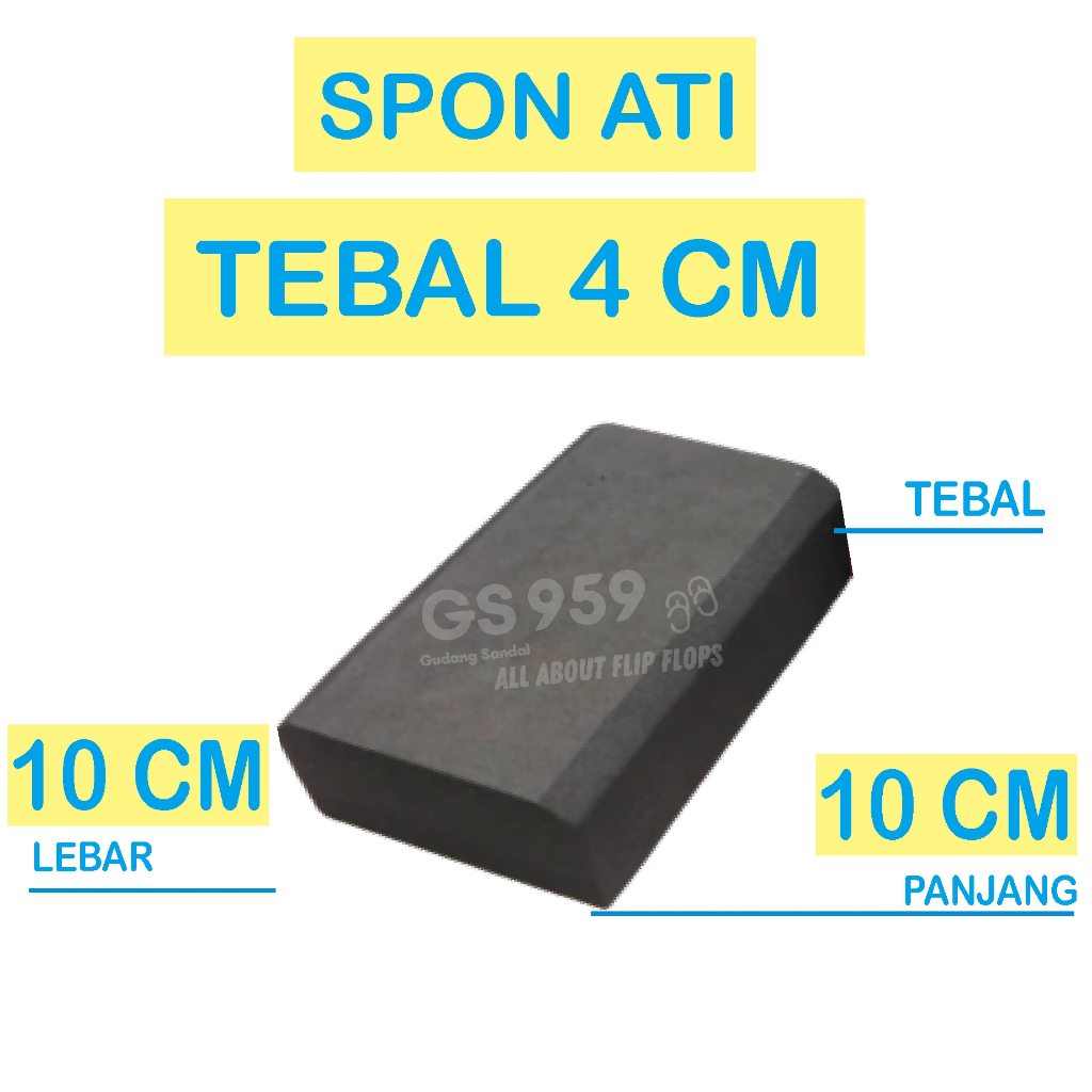 SPON ATI / BUSA ATI / SPON EVA TEBAL 4 CM WARNA HITAM UKURAN 10 CM X 10 CM