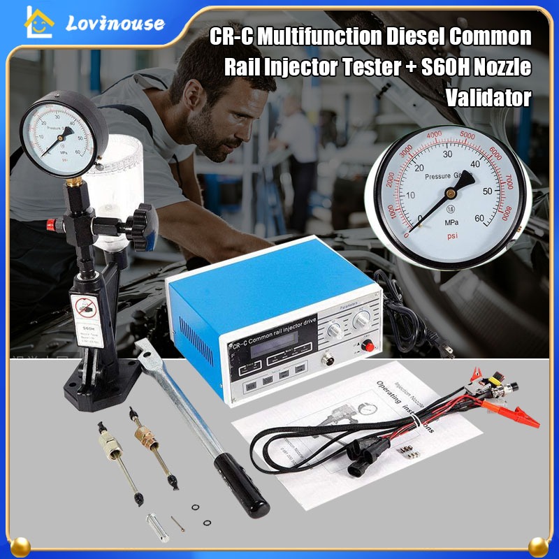 CR-C Multifunction Diesel Common Rail Injector Tester + S60H Nozzle Validator,Common Rail Injector