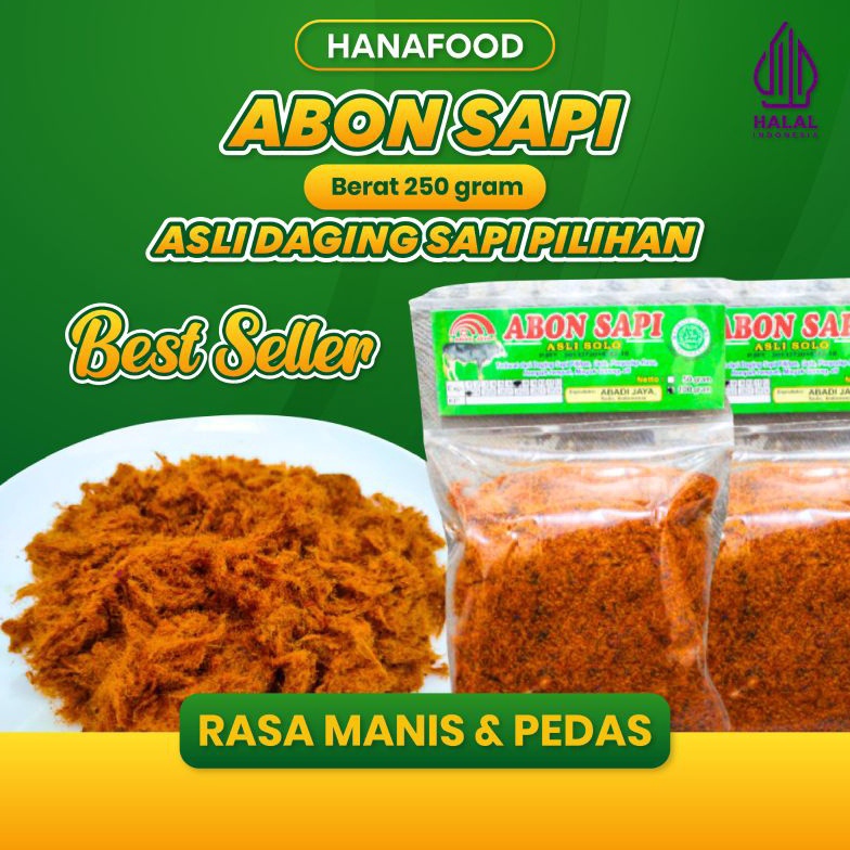 

➾ ABON SAPI ASLI SOLO 250gr | 100gr ABON SAPI RASA ORIGINAL DAN RASA PEDAS | A04 Ready O⌒