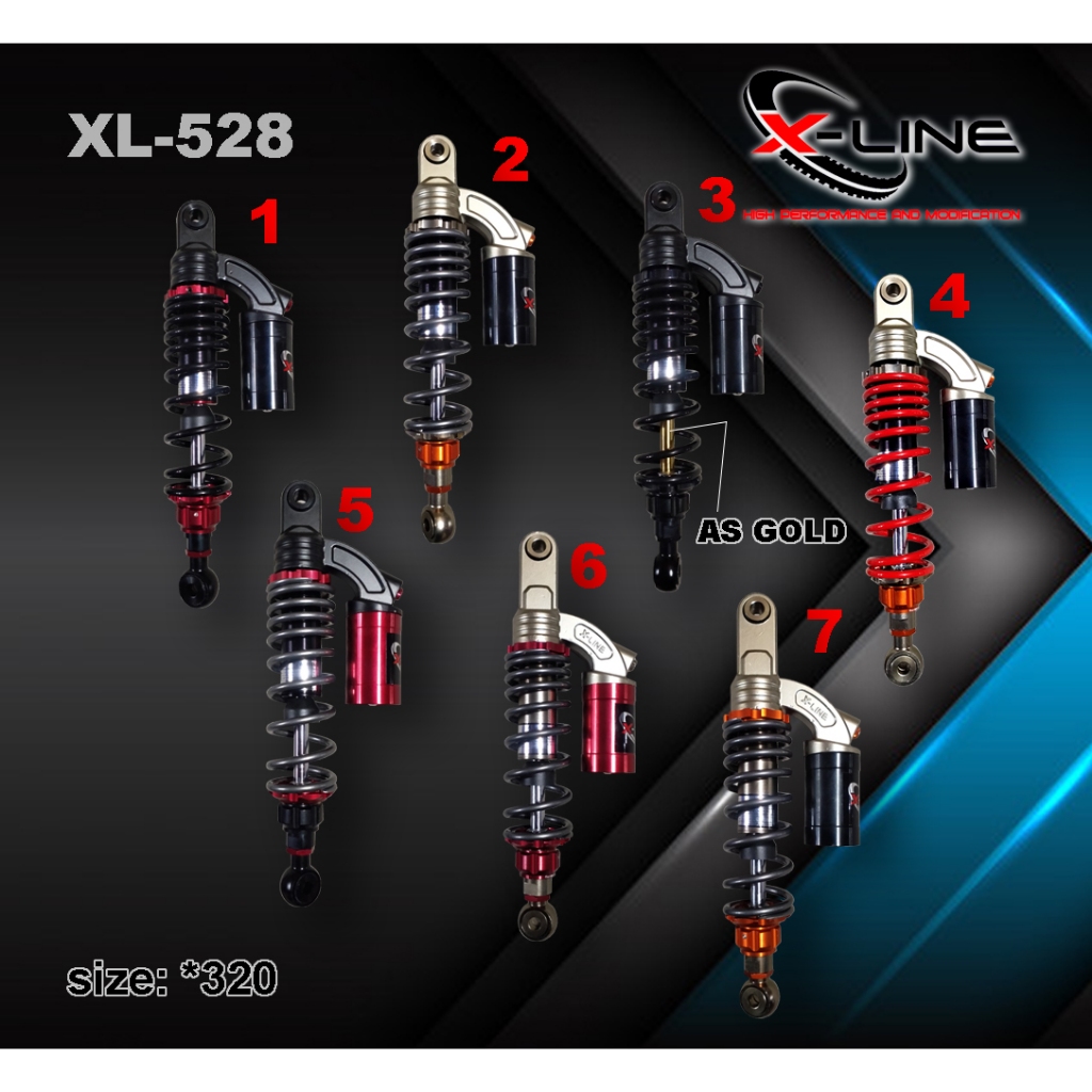 Shock Shok Shockbreaker Xline X-Line X Line Belakang Tipe 528 Dual Shock Extreme Motor Bebek Motor M
