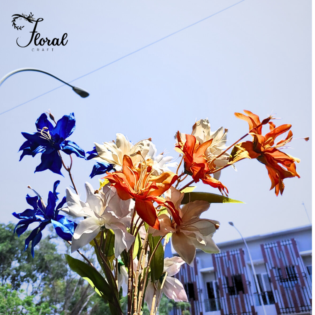 Bunga Magnolia Artificial Cabang 3 - Bunga Palsu Besar Elegan Dekorasi Vas Pelaminan