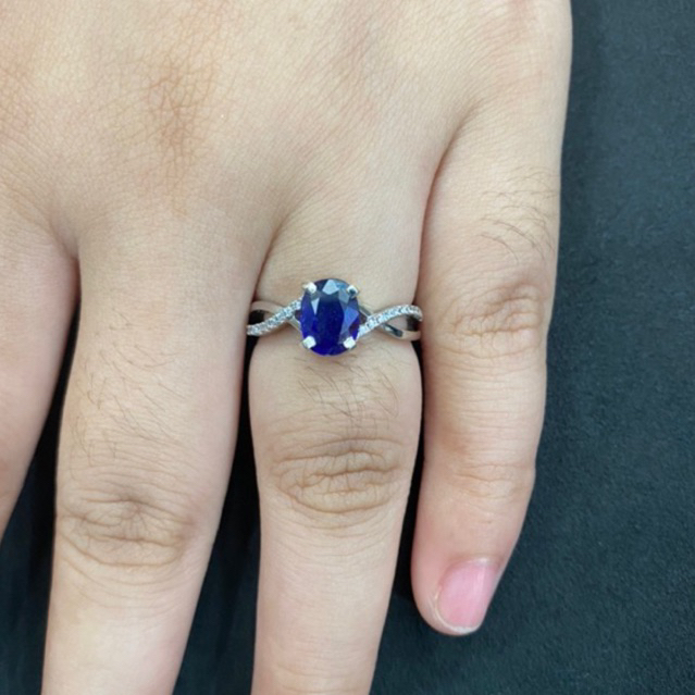 CINCIN CEWE PERAK 925 BATU NATURAL ASLI ORIGINAL 100 % DARI ALAM BATU BLUE SAFIR