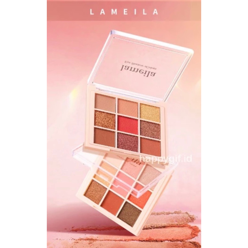 Eyeshadow Lameila 9 Warna Pallete WaterProof Free Kuas
