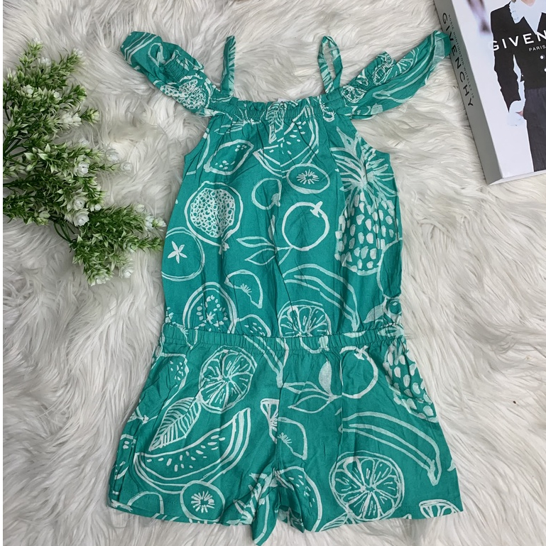 JUMPSUIT ANAK CEWEK MOTIF BUAH HIJAU - BRAND CAT & JACK - BRAND ORIGINAL - JAMPSUIT KUTUNGAN - BAJU 
