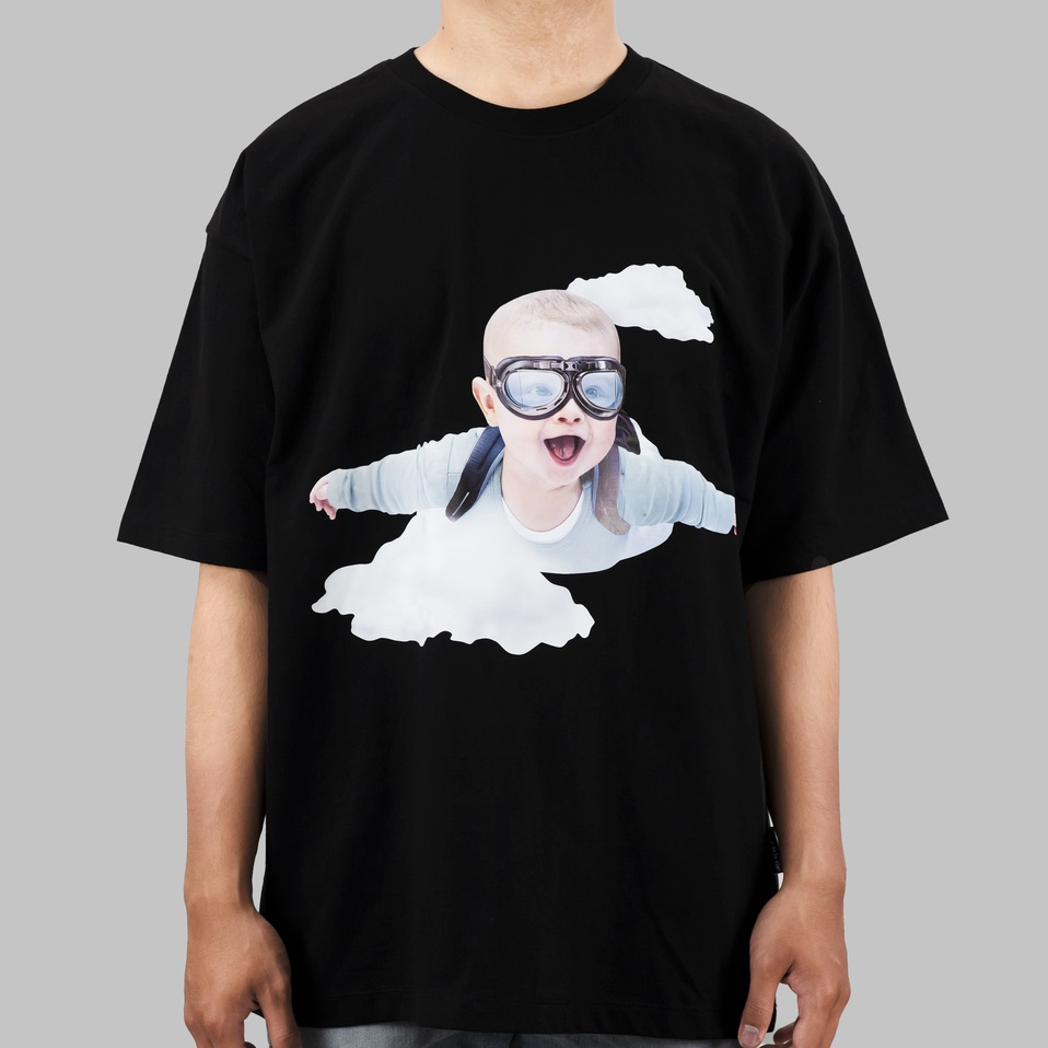 Kaos ADLV Baby Face Skydiving Black Tee