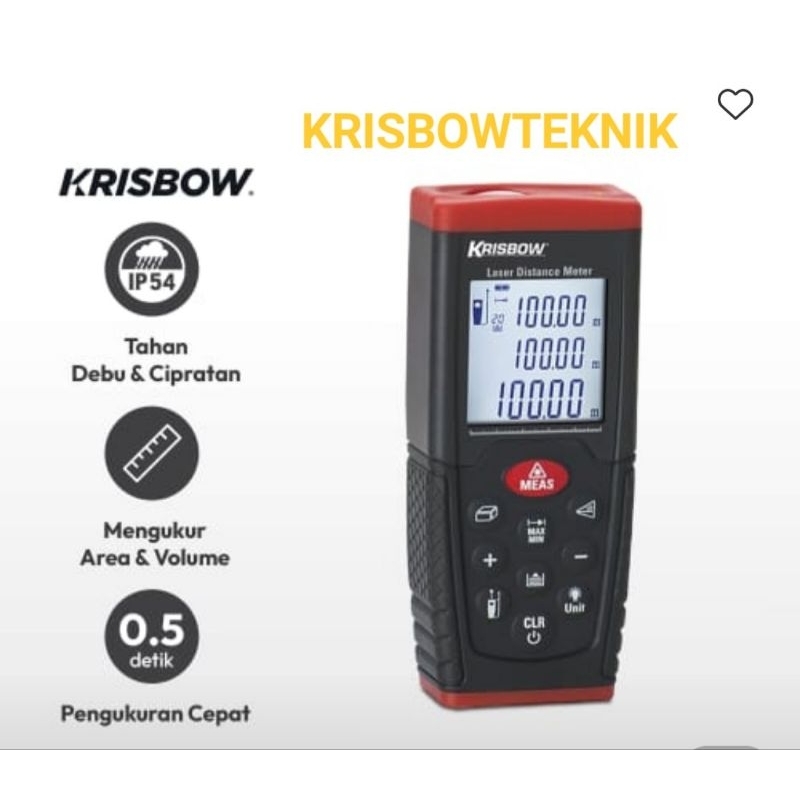 krisbow meteran digital laser 100M laser distance meter compact