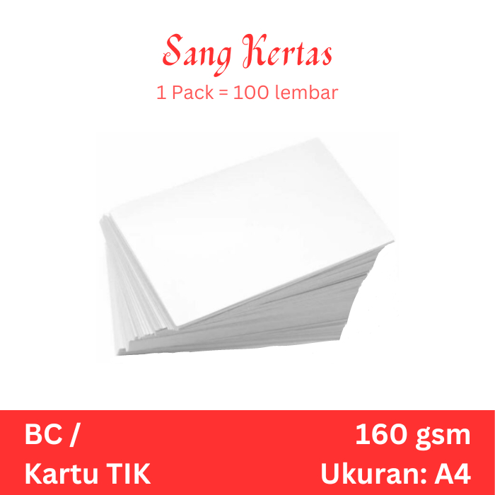 

Kertas Brief Card (BC) 160 gram A4 Isi 100 Lembar