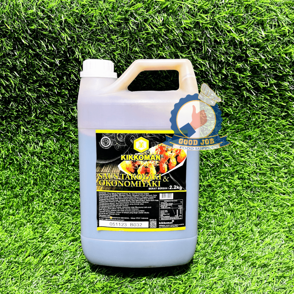 

KIKKOMAN Takoyaki sauce 2,2 Kg Halal - Saus Topping Takoyaki & Okonomiyaki- GJ