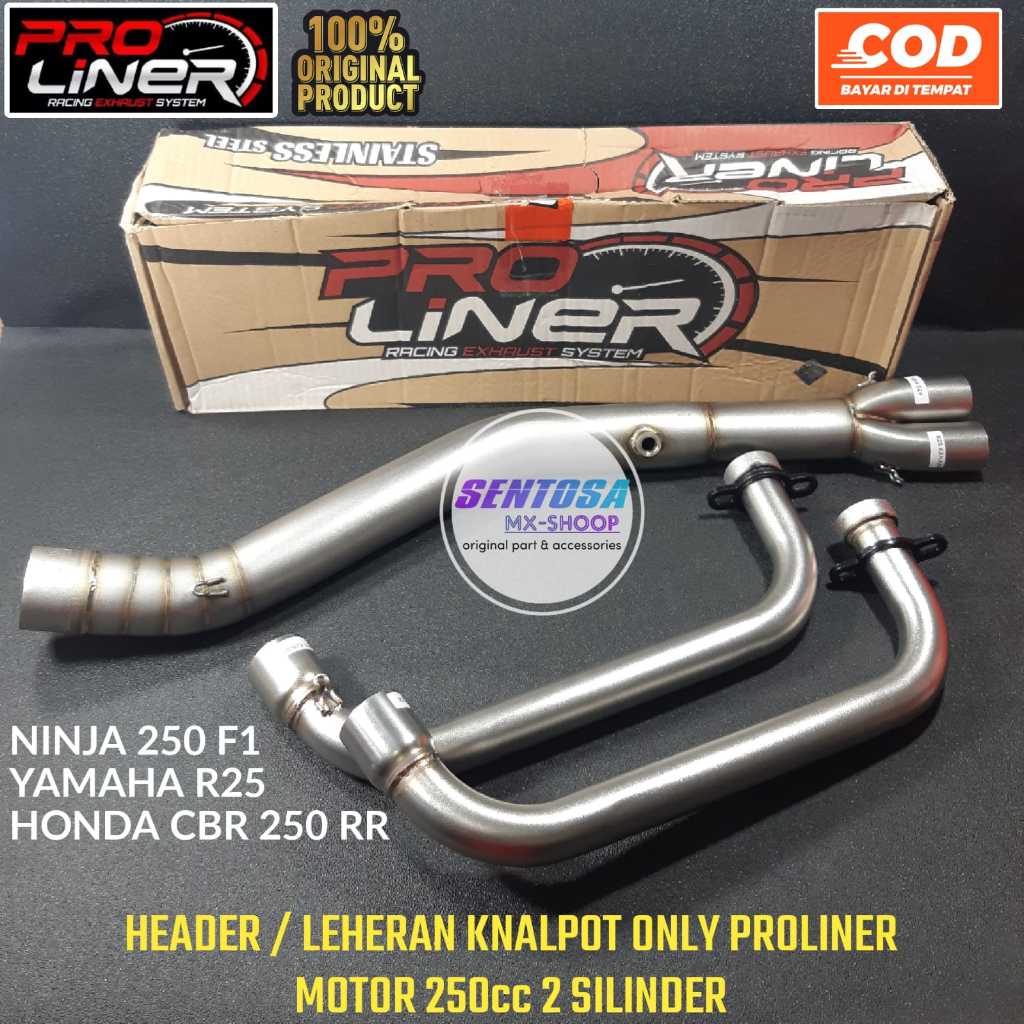 [ PROLINER ORIGINAL ] HEADER / LEHERAN KNALPOT ONLY 250CC INLET 50MM NINJA 250 F1 | R25 | CBR 250 RR