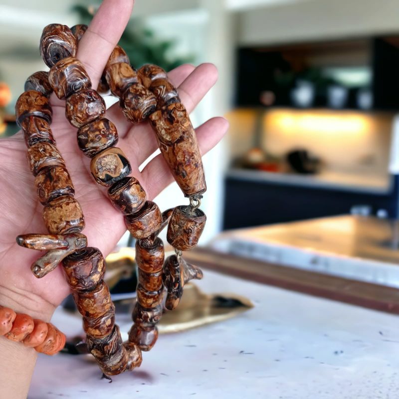 Tasbih Yuser Dzahabi serat keemasan full yuser laut merah