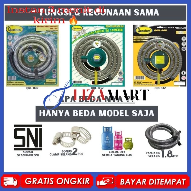 Quantum Regulator Selang Gas QRL 042 QRL 142 QRL 042 Regulator Gas Quantum Paket Selang Regulator Ga