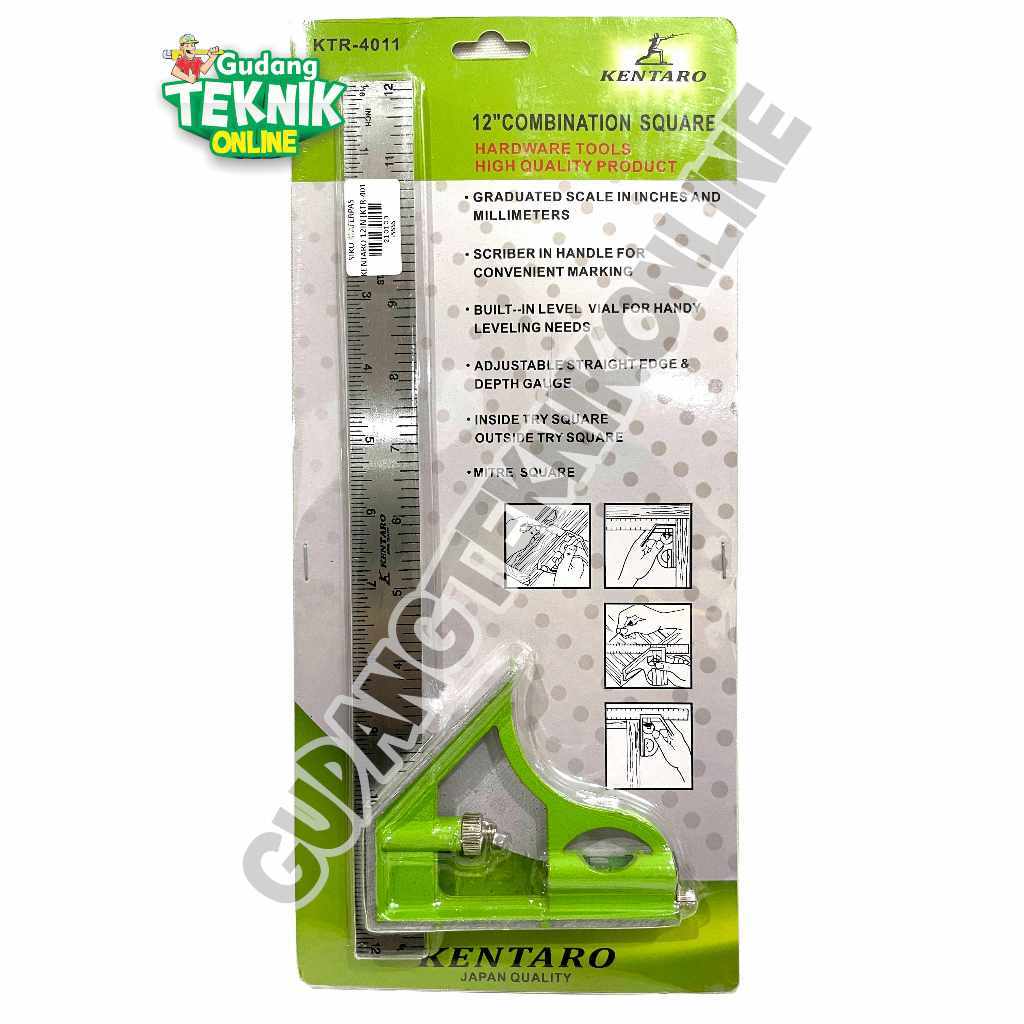 (KENTARO SIKU WATERPASS) Siku WATERPASS Penggaris Siku 12" KTR4011 KENTARO / Penggaris Garis Siku Ba