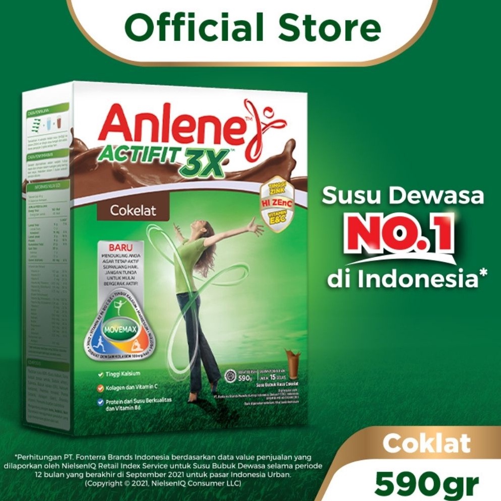 

SHQKO Anlene Actifit 3X Susu Bubuk Dewasa Cokelat 590g - Nutrisi Tinggi Kalsium Untuk Tulang, Sendi, dan Otot 3368