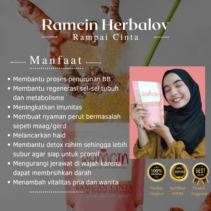 

Ramcin 100gram Minuman Rempah Rampai Cinta (RAMCIN) Untuk Diet Inspires Ustadz dr.Zaidul Akbar Ramuan Herbal Alami Ramcin untuk Promil dan Kesehatan Herbal by Herbalov Rimpang Cinta Herbamour