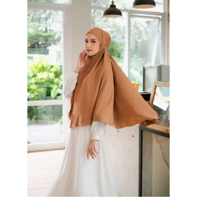 Khimar Bergo Crinkle Dagu Syar'i//Bergo Crinkle Dagu Size XXL