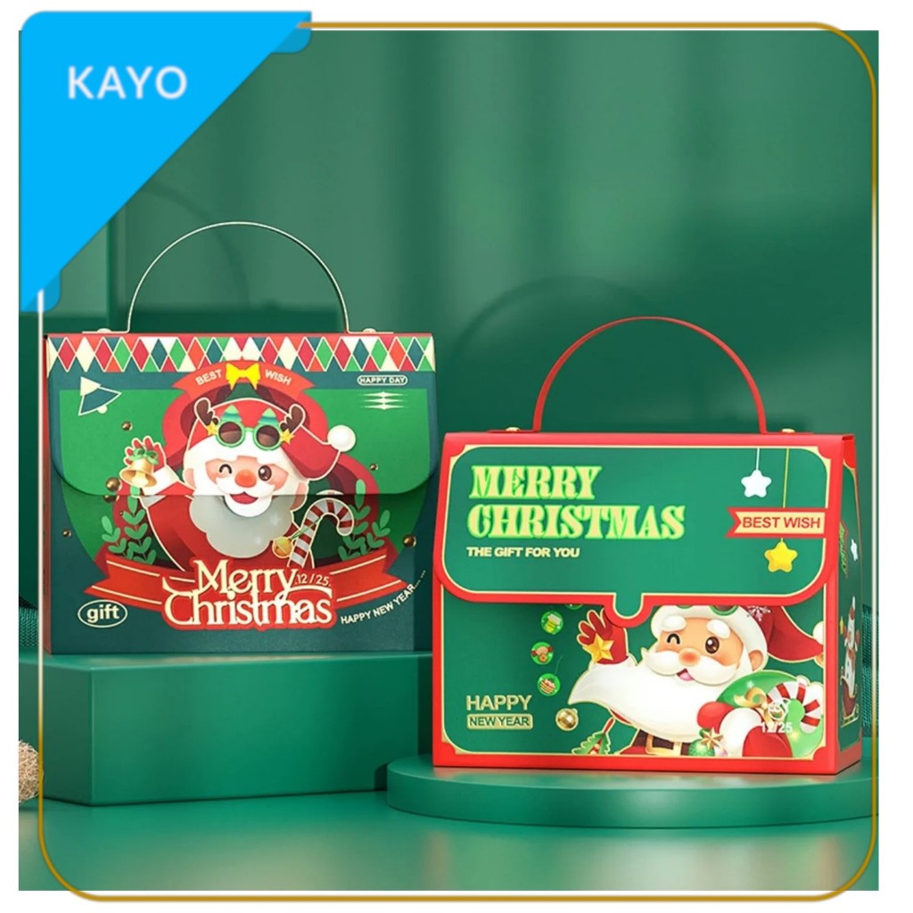 

Paper Bag Natal Santa Hijau Jumbo tali box Natal Sovenir Gift Box Natal Santa