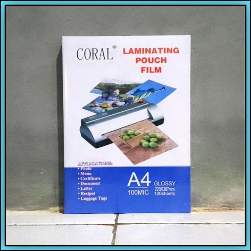 

1 Pak Plastik Laminating A4 Coral Isi 100 Lembar
