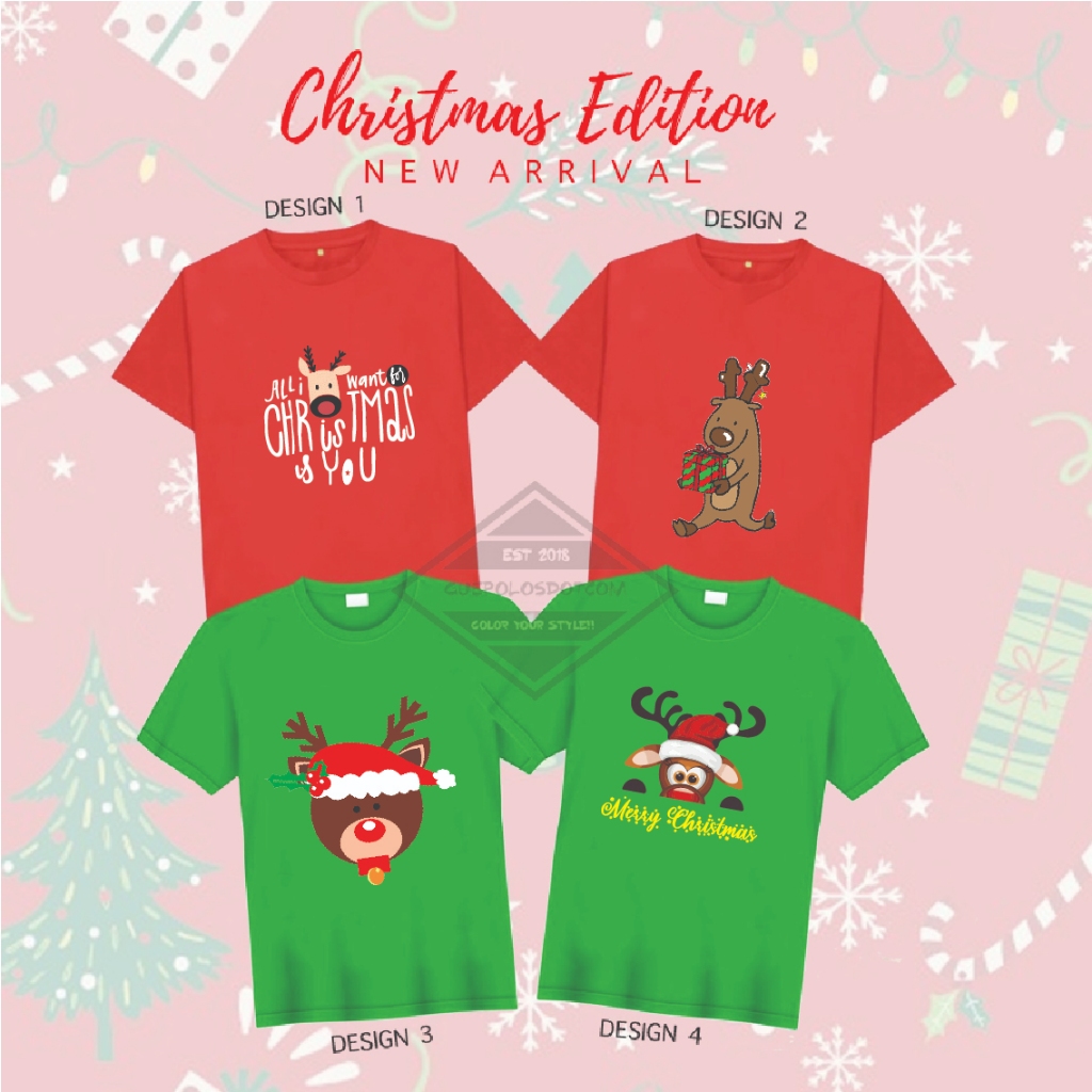 4. BANYAK GAMBAR kaos natal DEER FAMILY - rusa baju - baju natal keluarga merry cristmas 2023 rusa -