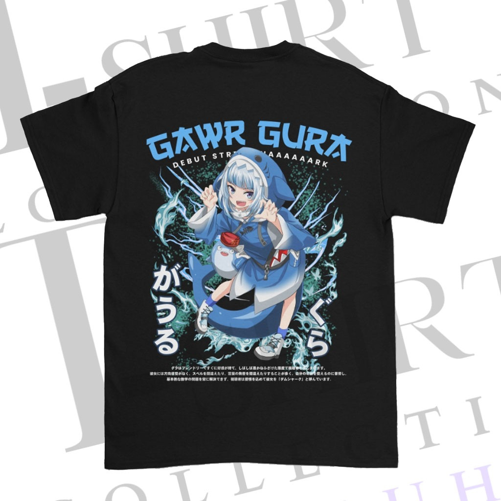Kaos Distro Pria Sablon DTF HOLOLIVE VTUBER  GURA KAGURA Kaos Kece Wibu Jepang T-Shirt collection Ga
