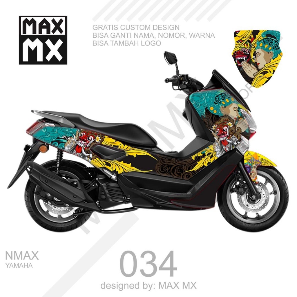 decal stiker full body nmax old variasi striping fullbody sticker  keren barong simple keren D-G1-03