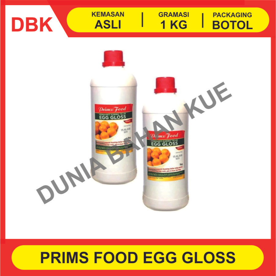 

PRIMS FOOD EGG GLOSS 1 KG - 1 DUS 6 PCS / KUNING TELUR SIAP PAKAI / PENGILAP KUE