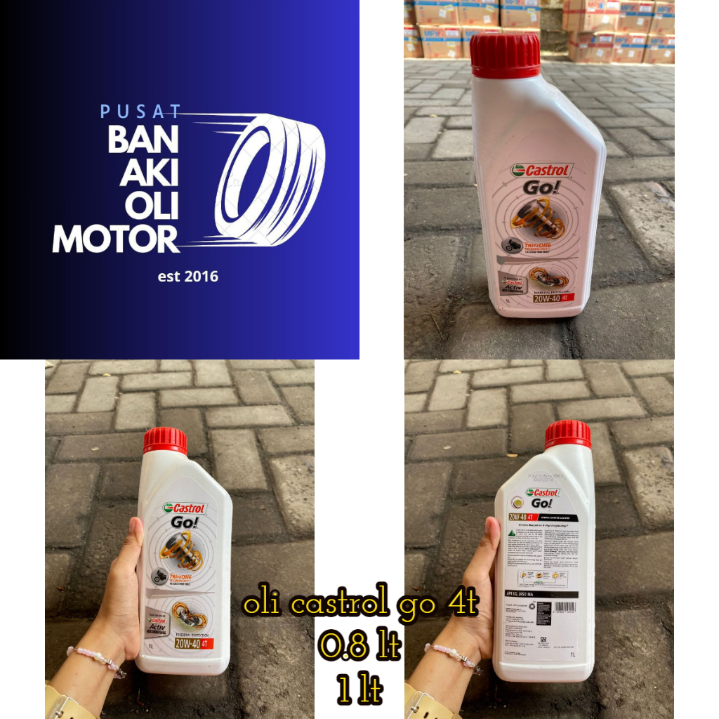 OLI CASTROL GO 4T// 0.8 // OLI CASTROL GO OIL MESIN CASTROL ACTIV 20W-40  1L