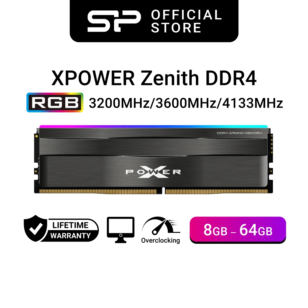 DDR4 3200MHz 3600MHz Silicon Power XPower Zenith RGB RAM Gaming UDIMM