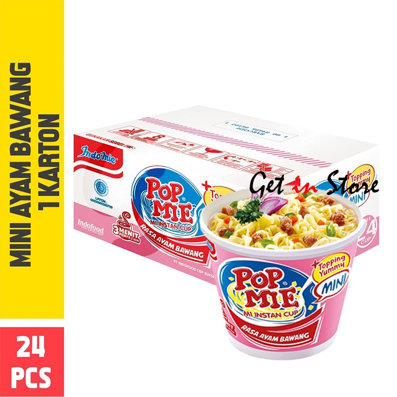 Pop Mie Mini 1 Dus Rasa Ayam Bawang Isi 24 Pcs